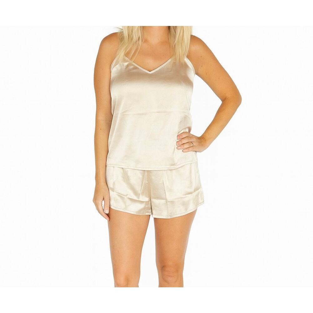 Champagne Satin Pajama‎ Cami & Shorts Set Loungewear Sleepwear Size XL NEW